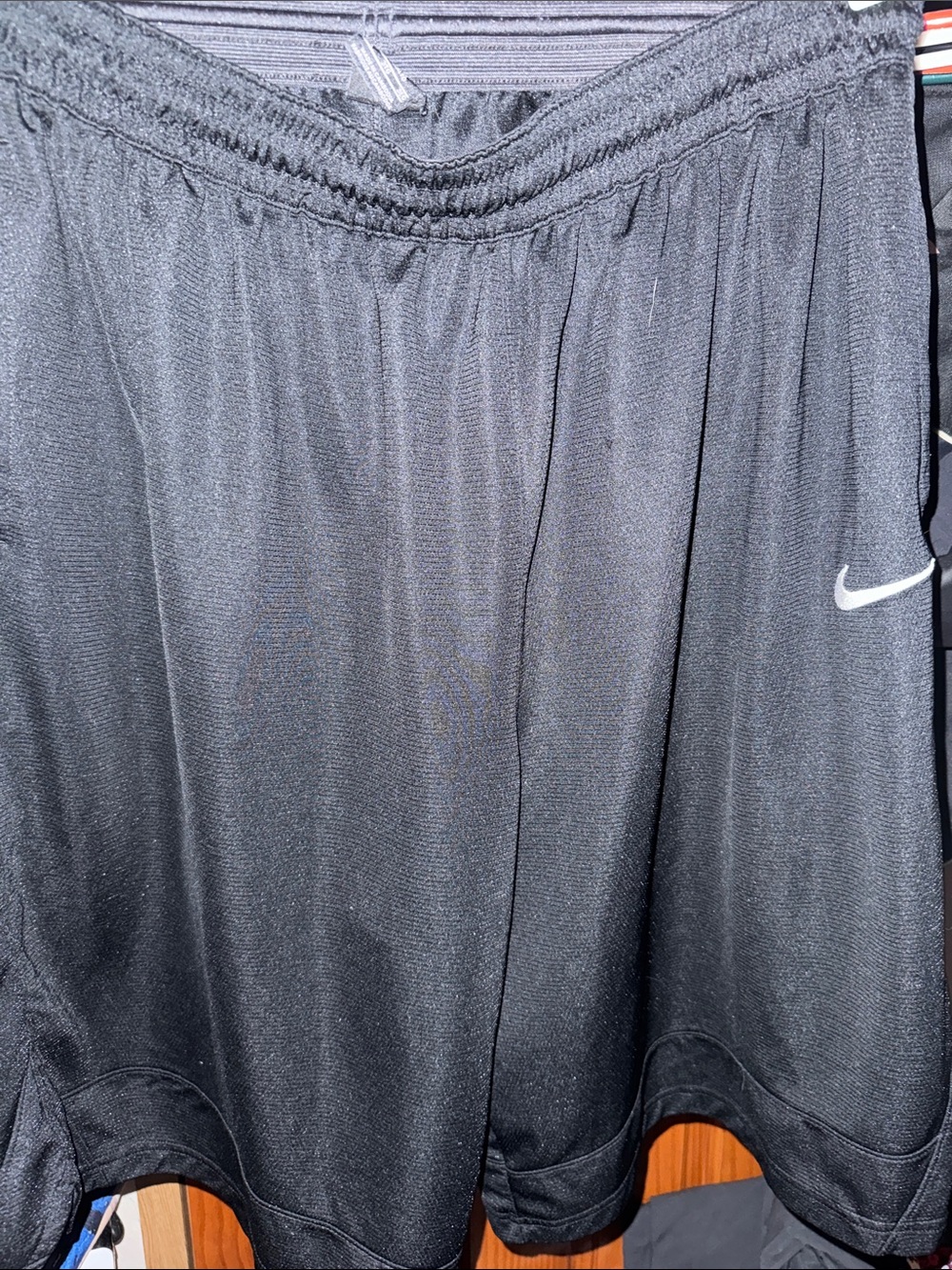 Nike Men's Black Basketball Shorts with Swoosh - Long, size 3XLT